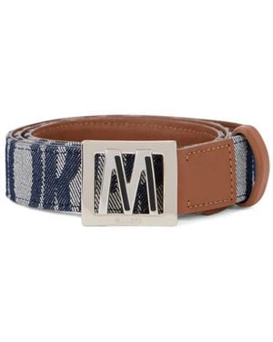 Moorer Logo-Buckle Belt - Blue