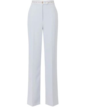 Elisabetta Franchi Logo-Ribbon Trousers - White