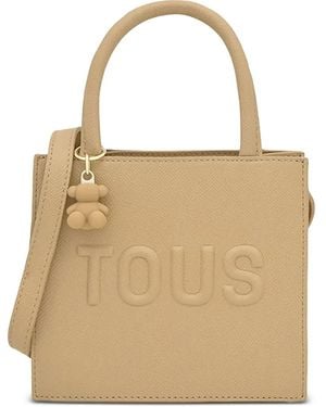Tous Embossed-Logo Tote Bag - Natural