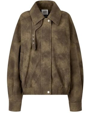 Studio Tomboy X Faux Suede Bomber Jacket - Brown