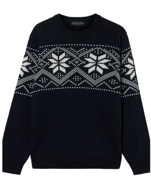 Brooks Brothers Norwegian Jacquard Jumper - Black