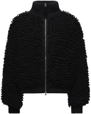 Moncler Cardigan Con Zip - Nero