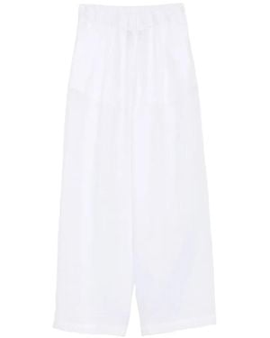 Semicouture Elasticated Wide-Leg Pants - White