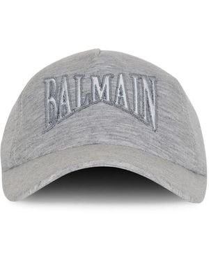 Balmain Embroidered Baseball Cap - Grey