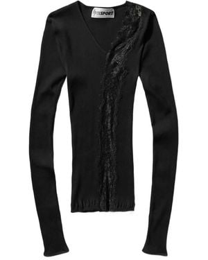 OperaSPORT Ellie Asymmetric-Neck Blouse - Black