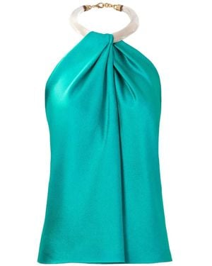 Silvia Tcherassi Dianela Halterneck Blouse - Blue