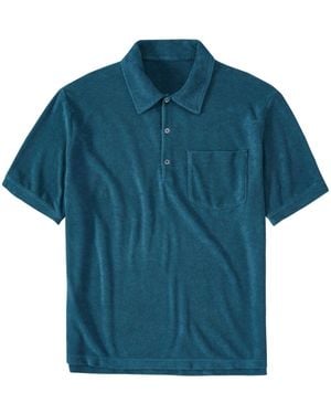 Closed Logo-Embroidered Towelling Polo Shirt - Blue