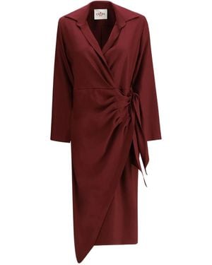 CRI.DA Asymmetrisches Wickelkleid - Rot
