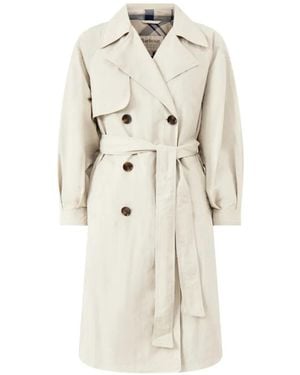 Barbour Trenchcoat Mit Gürtel - Weiß