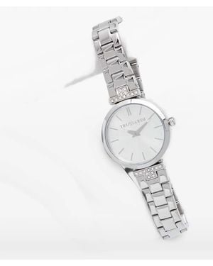 Trussardi Armbanduhr Mit Kristallverzierung 30Mm - Weiß