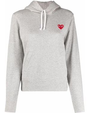 COMME DES GARÇONS PLAY Cotton Logo Hoodie - Grey