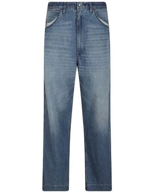Maison Margiela Distressed Wide-Leg Jeans - Blue