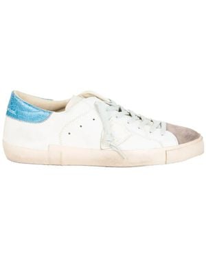 Philippe Model Distressed-effect suede-trim sneakers - Weiß