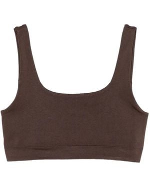 MC2 Saint Barth Cropped-Top Mit Logo-Patch - Braun