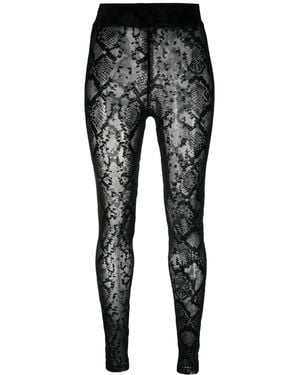 Philipp Plein Logo-Embroidered High-Waisted Leggings - Black