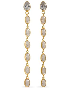 freya rose Long-Drop-Design Earrings - Metallic