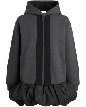 Patou Ruffle Hem Hoodie Dress - Black