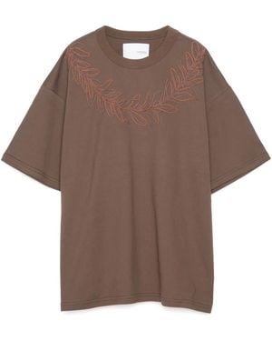 Yoshio Kubo Cord Leaf T-Shirt - Brown