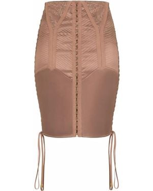 Dolce & Gabbana レースアップ ミニスカート - ブラウン