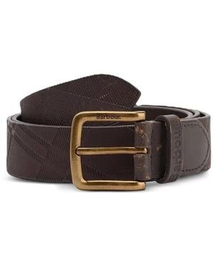 Barbour Ledergürtel Mit Schottenkaro-Prägung - Braun