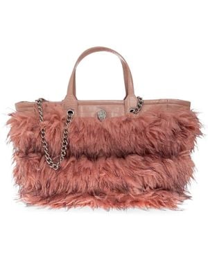Kurt Geiger Cabas Hoxton En Cuir Et Fourrure Artificielle - Red