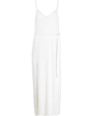 retroféte Rebecca Sequinned Belted Gown - White