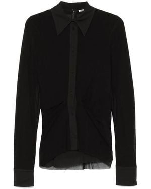 Jil Sander クレープシャツ - ブラック