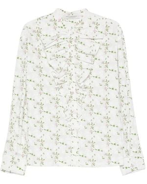 Philosophy Di Lorenzo Serafini Floral-Print Ruffled Shirt - White