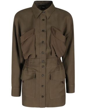 Pinko Pocket-Detailed Button-Front Jacket - Green