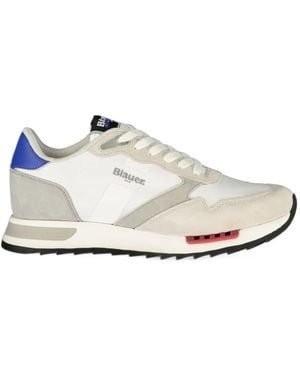 Blauer Ryder Logo-Print Sneakers - White