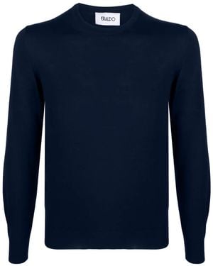 Eraldo Pull En Laine Mérinos À Col Rond - Bleu
