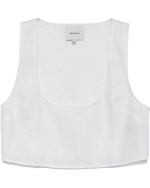 Reformation Kylie リネントップ - ホワイト