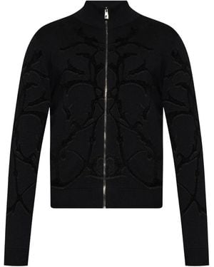 Versace Cárdigan Con Cremallera - Negro