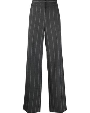 Stella McCartney Wide Leg Pinstripe Pants - Gray