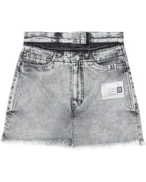 Maison Mihara Yasuhiro High-Rise Denim Mini Skort - Grey