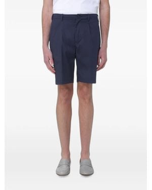 Brooksfield Pleated Elasticated-Waist Shorts - Blue