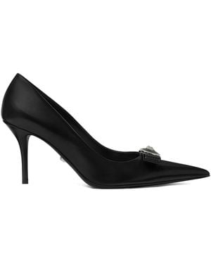 Versace 85Mm Gianni Ribbon Leather Pumps - Black