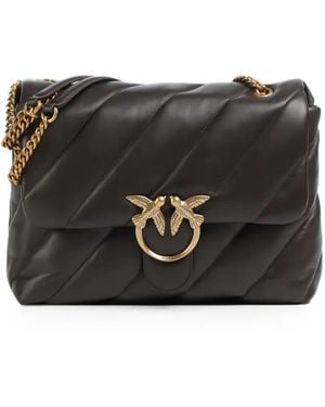 Pinko Large Love Puff Quilted Shoulder Bag - Black