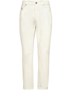 Brunello Cucinelli ミッドライズ ストレートジーンズ - ホワイト