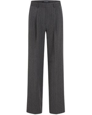 KARL LAGERFELD Pinstripe Tailored Trousers - Grey