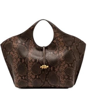 Gianni Chiarini Infinity Snakeskin-Effect Leather Shoulder Bag - Brown