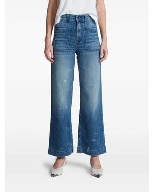 ASKK NY Paint-Splatter Patch-Pocket Jeans - Blue