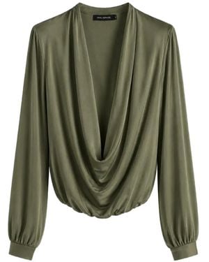 Yigal Azrouël Victoria Draped Blouse - Green