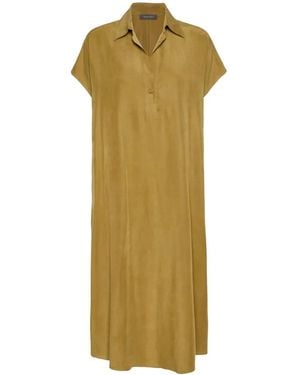 Elena Miro Button-Up Midi Dress - Metallic