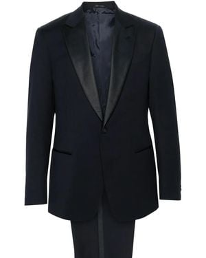 Giorgio Armani Single-Breasted Wool Suit - Blue