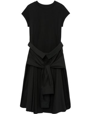 Juun.J Shirted-Skirt Midi T-Shirt Dress - Black