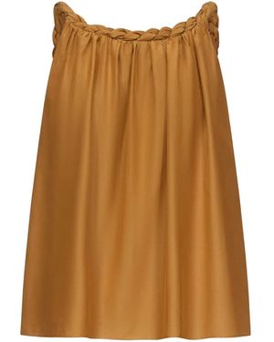 Loulou de Saison Garino Braided-Neck Top - Brown