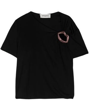 Sonia Rykiel アシンメトリーtシャツ - ブラック