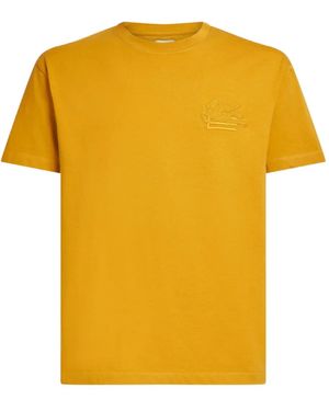 Etro Pegaso Embroidered T-Shirt - Yellow