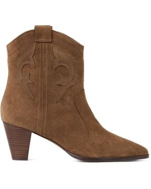 Ba&sh Casey Embroidered Western Ankle Boots - Brown